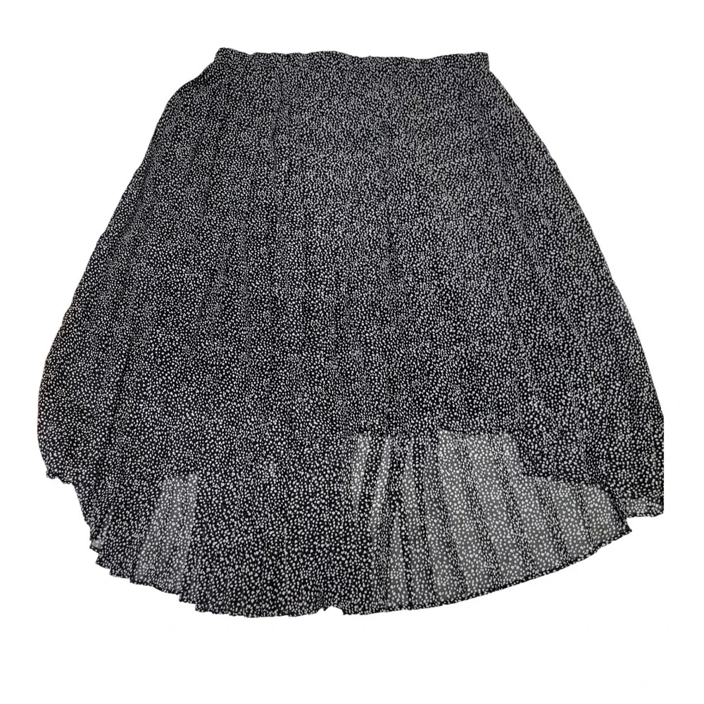Michael Kors Black White‎ Polka Dot Pleated High Low Skirt XS Flowy Chic Trendy